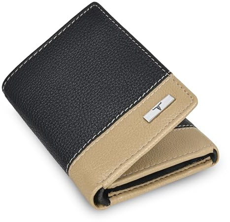 URBAN FOREST Travis Herren-Geldbörse aus Leder, Schwarz / Beige, Zeitgenössisch