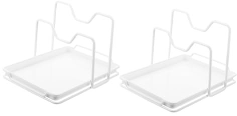 IMIKEYA 2pcs Cooking Pan Lid Holder Stand Cutting Board Rack for Kitchen Storage Organizer
