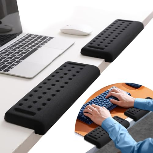 L-förmige Handballenauflage für Tastatur & Maus, 2-teiliges ergonomisches Wrist Rest Set, Handgelenkauflage & Armauflage Schreibtisch mit Rutschschutz – Komfortable Handgelenkstütze für Büro & Gaming