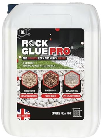 Unibos | 10 Litre Gravel Binder Mulch Glue For Bonding Stones, Pebble, Bark & Gravel On Borders, Patios & Garden Paths Perfect | For Landscaping
