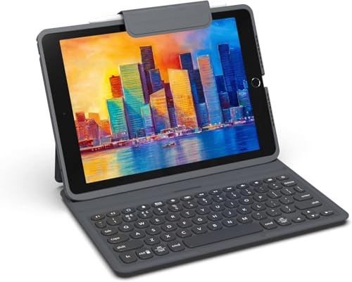 ZAGG Pro Keys Étui amovible et clavier sans fil pour Apple iPad 10,2 (Gen 9, 8, 7) – Appairage Bluetooth, touches rétroéclairées pour ordinateur portable, porte-crayon Apple, protection contre les