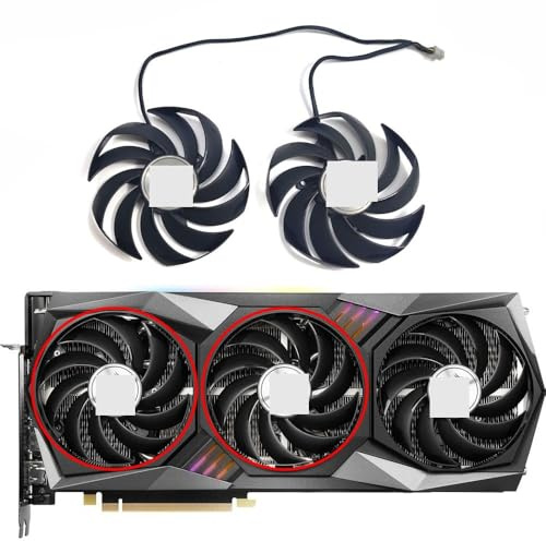 LFGOZSD Ventilateur de Carte Graphique RX 6800XT X Trio, pour MSI pour RTX 3060 3060TI 3070 3070TI 3080 3080TI 3090 Gaming(Fan-B)