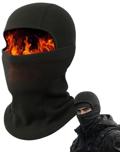 Winter Fleece Balaclava Hood & Thermal Face Mask – Windproof Breathable Mesh Snood Scarf Neck Warmer – Face & Neck Cover Cap for Cycling Motorcycle Biking Skiing Hiking Running Outdoor Sports