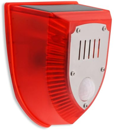 Outdoor Security Alarm Motion Sensors 129dB Sound & Light Alarm Includes Dog Barks Gunshot Simulation Long Lasting Battery Motion Activated Security