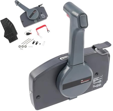 ROGONPDK Außenbordfernbedienungsbox, Außenbordmotor-Fernbedienungsbox Seitlich Montierter, Bootsgassteuerung, Boot Außenbord Fernbedienungsbox Frontmontiert, für Kleine Fischerboote