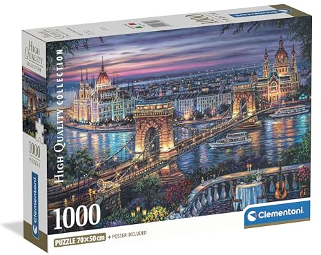 Clementoni Budapest bei Nacht Puzzle 1000 Teile | Puzzle Erwachsene in 70 x 50 cm - Puzzle Erwachsene anspruchsvoll von Clementoni 37113