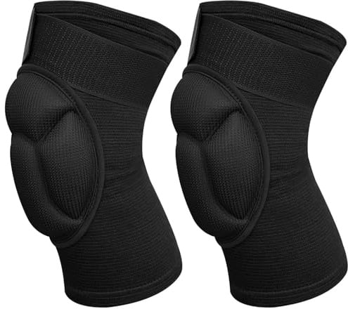 Chiluxendo 1 Paio Ginocchiere Pallavolo, Ginocchiera Sportiva Pallavolo, Ginocchiera Palestra, Ginocchiere Ginnastica Ritmica, Knieschutz, Antiscivolo Inocchiere, per Uomini e Donne, Nero, L
