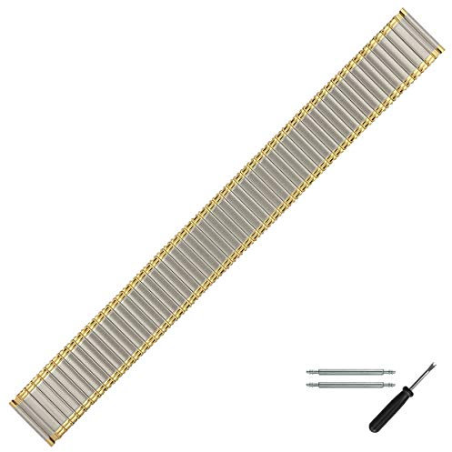 MARBURGER Uhrenarmband 18mm Edelstahl Silber Gold XL - Werkzeug Montage Set 85101300020