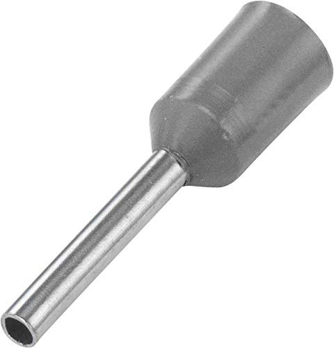 Vogt Verbindungstechnik 490208 Endstück, einfach, 0,75 mm² x 8 mm, teilweise isoliert, grau, 100 Stück