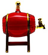 slkfactory Weinfass Fass mit Zapfhahn 500ml MUNDGEBLASEN Schnapsfass Whiskyfass mit Auslaufhahn Glas Karaffe Glasfass 0,5 Liter l Likörflaschen Schnapsflaschen Höhe 16,5 cm