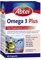 Abtei Omega 3 Plus - Nahrungsergänzungsmittel reich an Omega-3-Fettsäuren für den Cholesterinspiegel und die Herzfunktion - mit Vitamin E und Folsäure - 1 x 60 Kapseln