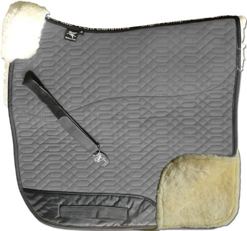 Engel Reitsport | SCHABRA2-VSS-GRA-MED | Schabracke | Lammfell Fully Lined | Steppstoff | Fellkranz vorne | Vielseitigkeit | Stoff grau Fell med.