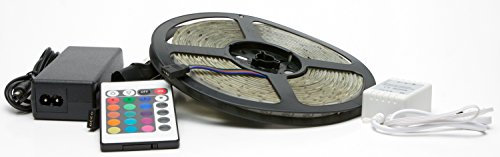 LED Strip 5m Rgb 5050, Led Streifen mit Fernbedienung Netzteil, Led Leiste Selbstklebend Bunt Licht-Band