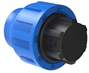 Kirchhoff Fitting Endstück | Kunststoff | 25 mm | für HDPE Rohr | Verschiedene Größen | DVGW geprüft | Trinkwasserqualität | Made in EU, Schwarz