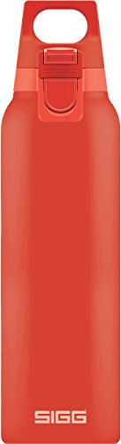 SIGG Hot & Cold ONE Scarlet Thermal Water Bottle (0.5 L), Pollutant-Free and Insulated Thermos Flask, One-Hand Use Stainless Steel Water Bottle