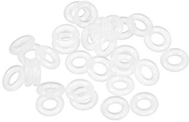 sourcing map 30 Stk Silikon O-Ring VMQ Versiegelung Dichtring 7mm AD 3mm ID 2mm Breite Weiß