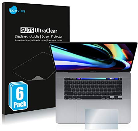 savvies (6 Pezzi Pellicola Protettiva per Apple MacBook Pro 16 2019 (Touch Trackpad) Protezione Schermo Trasparente