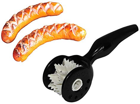 rukauf CARACT, originelles Grillzubehör zum einschneiden für Grill- und Bratwürste Schwarz-Weiss