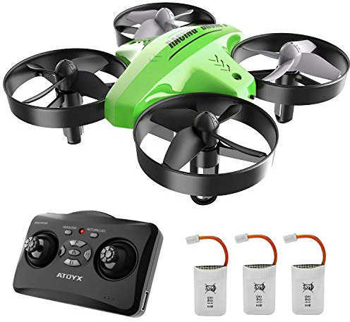 ATOYX Mini Drone para Niños y Principiantes, Drone para Niños Teledirigido con 3D Flip, Hover Automático, Modo sin Cabeza, 3 Baterías,Regalo para niños y niñas (Verde)
