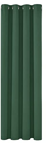 Deconovo Rideaux Occultants Isolant Thermique Anti Froid, Rideaux pour Salon et Chambre, Design Moderne à Oeillets, 132x160 CM (Largeur x Hauteur), No?l Vert Sapin, 1Pièces