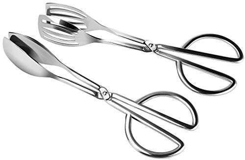 Pinzas de Comida Sukudon Paquete de 2 de Acero Inoxidable Barbacoa Cocina Pinzas de Cocina Utensilio para Servir Galletas Pinzas Pastel Accesorios de Cocina