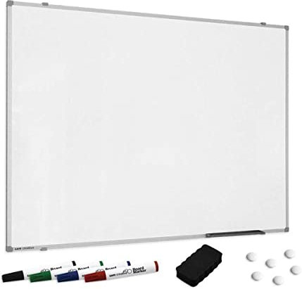 Whiteboard Basic Magnetisch Lackiert 60x120 cm mit Zubehör Starter Kit | Sam Creative Whiteboard | Magnetisches Whiteboard mit Zubehör | Whiteboard Basic mit Zubehör Starter Kit
