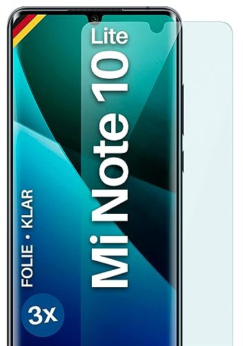moex FlexProtect Schutzfolie kompatibel mit Xiaomi Mi Note 10 Lite Displayschutz nur 0.2 mm dünn, Folie für das Display, HD Ultra klar und extra Kratzfest - 3 Stück