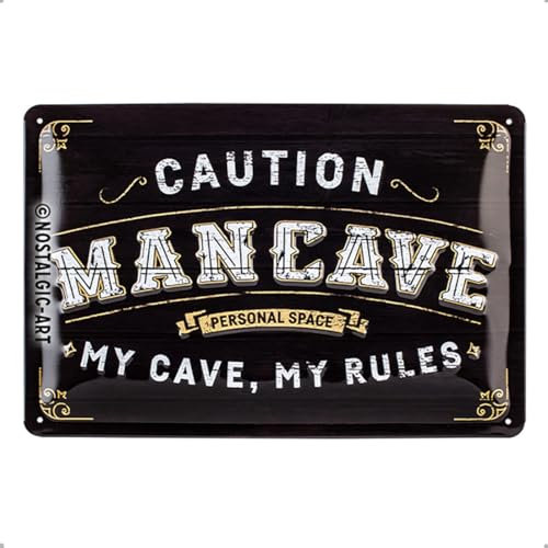 Nostalgic-Art Retro Blechschild, 20 x 30 cm, Man Cave – Geschenk-Idee für Männer, aus Metall, Vintage Design mit Spruch, Blechschilder Sprüche