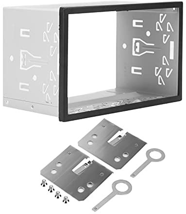Holdfiturn Double Din Car Stereo Cage Universal Double Din Cage with Frame Car Cage Mounting Kit Audio Securing Cage General DVD Installation Box for Most Double DIN Cage Spindle Car Audio