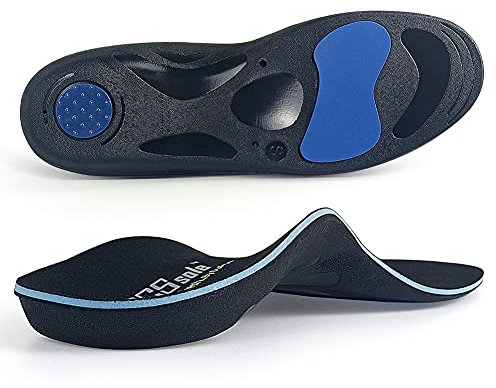 PCSsole Solette Gel Plantari Ortopediche,per Piede Piatto, Fascite Plantare, Dolore ai piedi, per Uomo e Donna Black