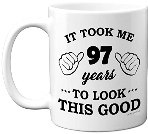 Stuff4 97th Birthday Gifts for Women and Men, Birthday Mug for 97 Year Old | 11oz Ceramic Dishwasher Safe, His or Her Special Day, Made in The UK