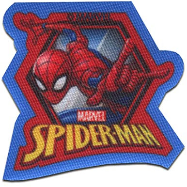 Comercial Mercera Marvel Spiderman Comic 2 - Aufnäher, Bügelbild, Aufbügler, Applikationen, Patches, Flicken, zum aufbügeln, Größe: 5,5 x 5,9 cm, Rot