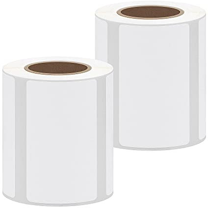 Hycodest Thermodruckpapier Rollen 50x30mm 200 Stück Fit Thermo Etikettendrucker P50 (Weiß, 2 Rollen)