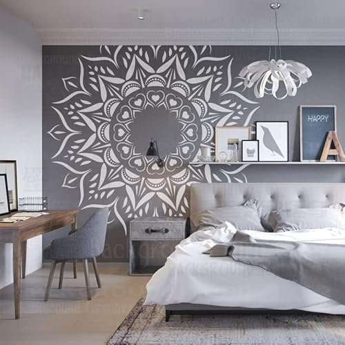 190cm Huge Giant Mandala Henna Indian Arabic Ethnic Round Flower Lotus Schablone Schablonen Für Wände Große Farbe Große Vorlage Wiederverwendbare Dekor Mandala Bodenbelag Dekoration Rahmen