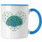 Trendation - Pfau Deko Tasse Geschenk Schöne Grafik Pfauen-Besitzer Geschenkidee Herz (Blau)