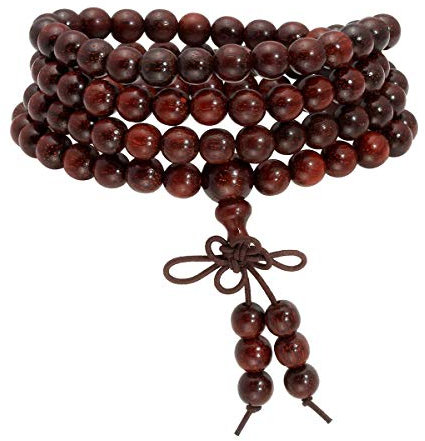 Eigso 6 mm 108 Holzperlen Armband Link Handgelenk Halskette Kette tibetisch-buddhistische Gebetskette