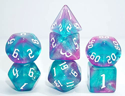Dice4friends Würfelset Galaxy: Blue Fluorite (7)