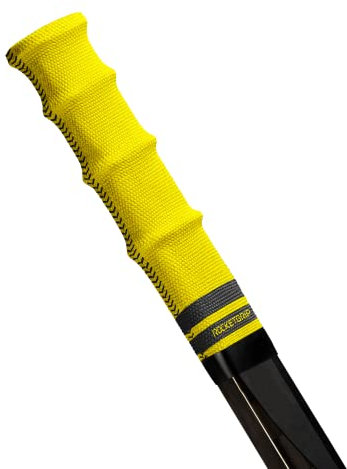ROCKETGRIP – Eishockeyschläger Sport Griff - Farbe Stoff Hockey Griffe - Hockeyzubehör für Erwachsene und Kinder (gelber Griff - schwarzer Text)