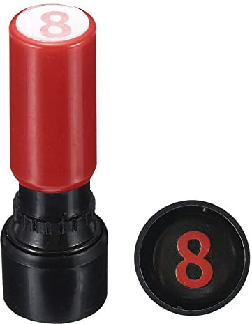 PATIKIL Nummer Stempeln Selbstfärbung Ziffern 8 Plastik Klein Nummer Stempel Nummer Stamper Anfang Stempel für Klassenzimmer Scrapbooking Kunst Rot Schale