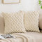 MIULEE Weihnachten Kissenbezüge 2er Set Wolle Sofakissen Sanft Dekokissen Weich Kissenbezug Couchkissen Dekorativ Zierkissenbezug für Sofa Bett Wohnzimmer Schlafzimmer 50x50 cm Beige