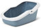 Katzentoilette Schalentoilette Katzenklo mit Rand ASEO weiß-blau - 56 x 39 x 27,5 cm