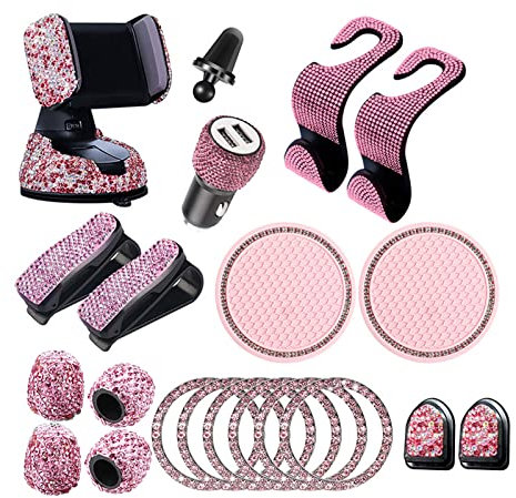 Bling Car Accessories - Set di 20 accessori per auto, per interni e donne, con glitter