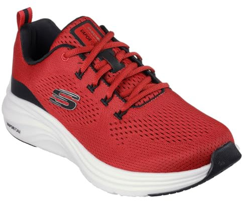 Skechers Men's Vapor Foam Sneaker, Red Mesh/Synthetic/Black Trim, 11 UK