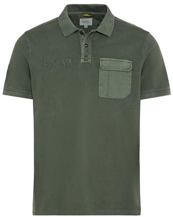 camel active Herren Piqué Poloshirt aus zertifiziertem Organic Cotton Dunkelgrün, Menswear-S