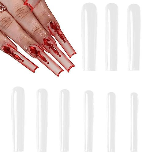 Extra Long Coffin Nail Tips Professional Nail Extension Fake Nails Straight Nail Tips Manicure Tool