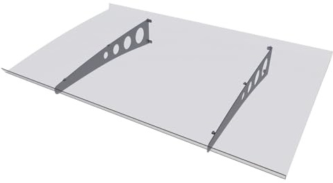 Pensilina trasparente con supporti in acciaio solido 140x90 cm | Tettoia trasparente