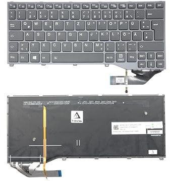T-ProTek DEUTSCHE - Tastatur Schwarz mit Beleuchtung,2 Schrauben kompatibel für Fujitsu Lifebook U727