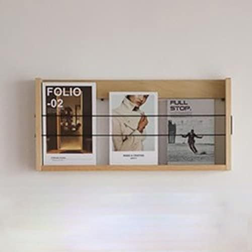 Porte-revues Mural en Bois, Support pour Organisateur De Documents en Bois Naturel, Organisateur D'étagères À Livres Flottantes Murales De 8 Cm De Profondeur, Décor De Salle De Bain/Support À Épic
