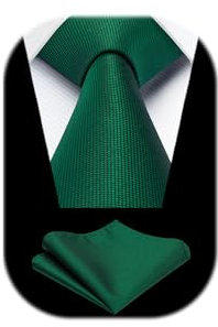 Enlision Corbata Verde Hombre Clásico Formal Corbata Pañuelo Modernas Color Sólido Corbatas para Fiesta Regalo Oficina