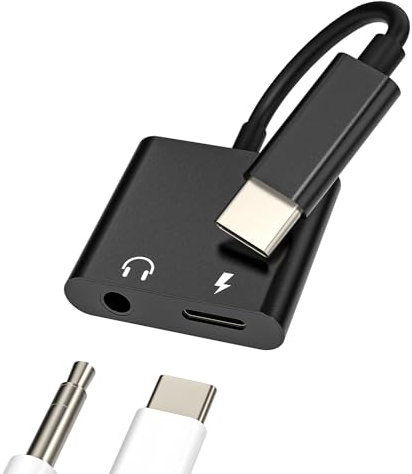 Adattatore audio da USB-C a 3,5 mm (2 in 1) per Apple iPhone15 Pro Max Plus per iPad Air Mini tipo C, jack di ricarica per cuffie, cavo DAC Aux compatibile con Samsung Galaxy S21 FE S22 S23